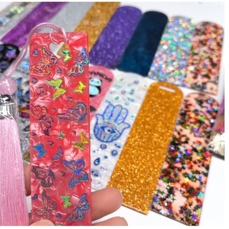 Wholesale Random Holographic Stickers 20/50/100pcs UV DTF Wraps Pen Sticker & Cartoon Random Styles Bookmark Stickers for Crafts Wraps